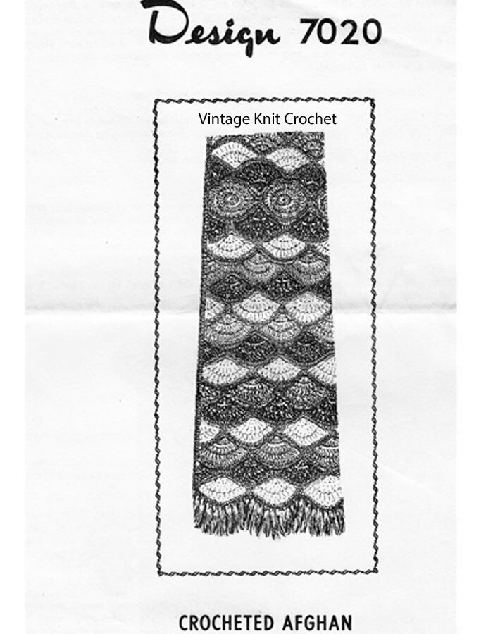 Vintage Crochet Shell Afghan Throw Pattern Mail Order Design 7020 Alice Brooks