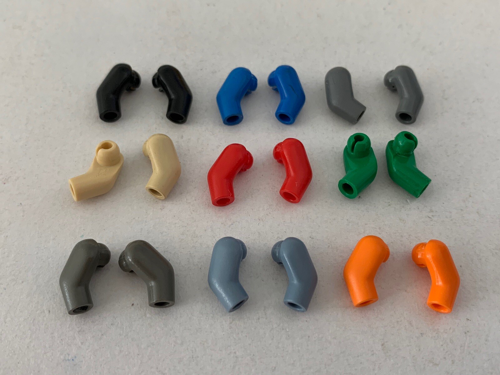 LEGO Parts 981 + 982 (1set) Left And Right Minifigure Arms (No Cracks)