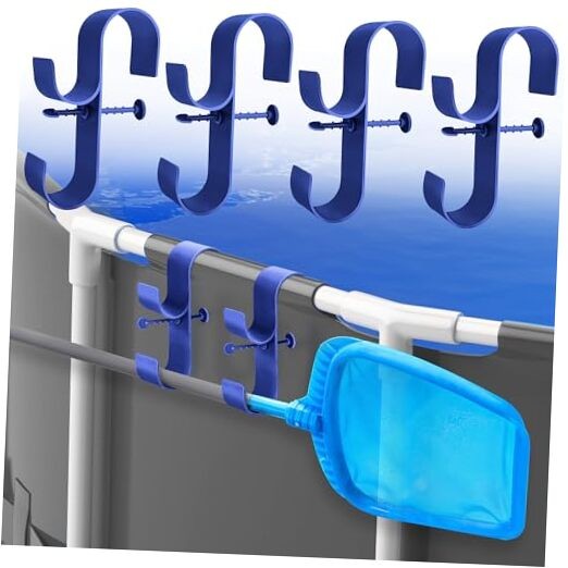 PCS Poolside Pool Leaf Skimmer Net Holder Plastic Poolside Pool Pole 4 Blue