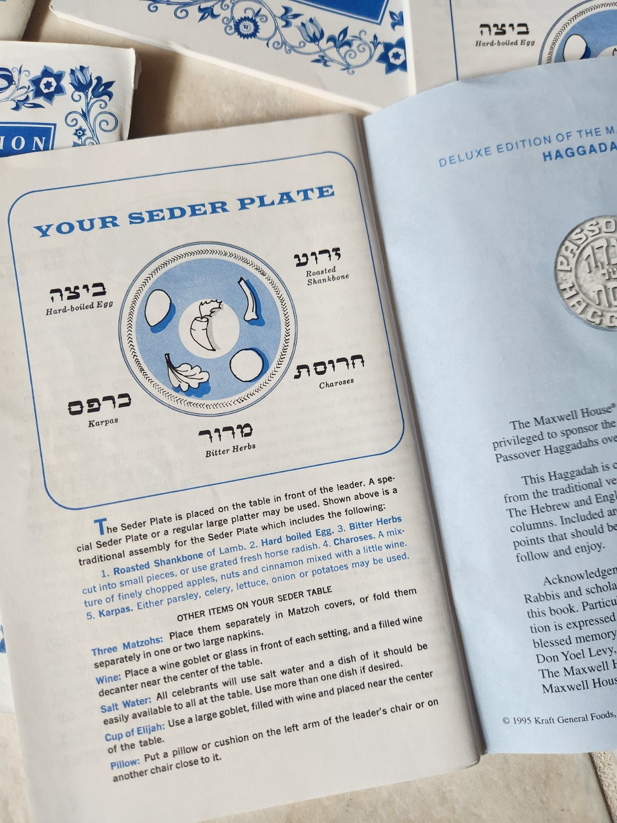 Passover Haggadah Deluxe Edition Maxwell House Seder 5 Available 1995 &1996