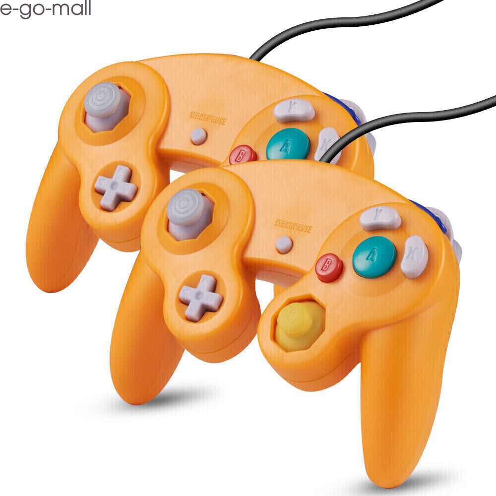 2 Pack Wired Rumble Controller Gamepad for Nintendo GameCube Console Dual Shock