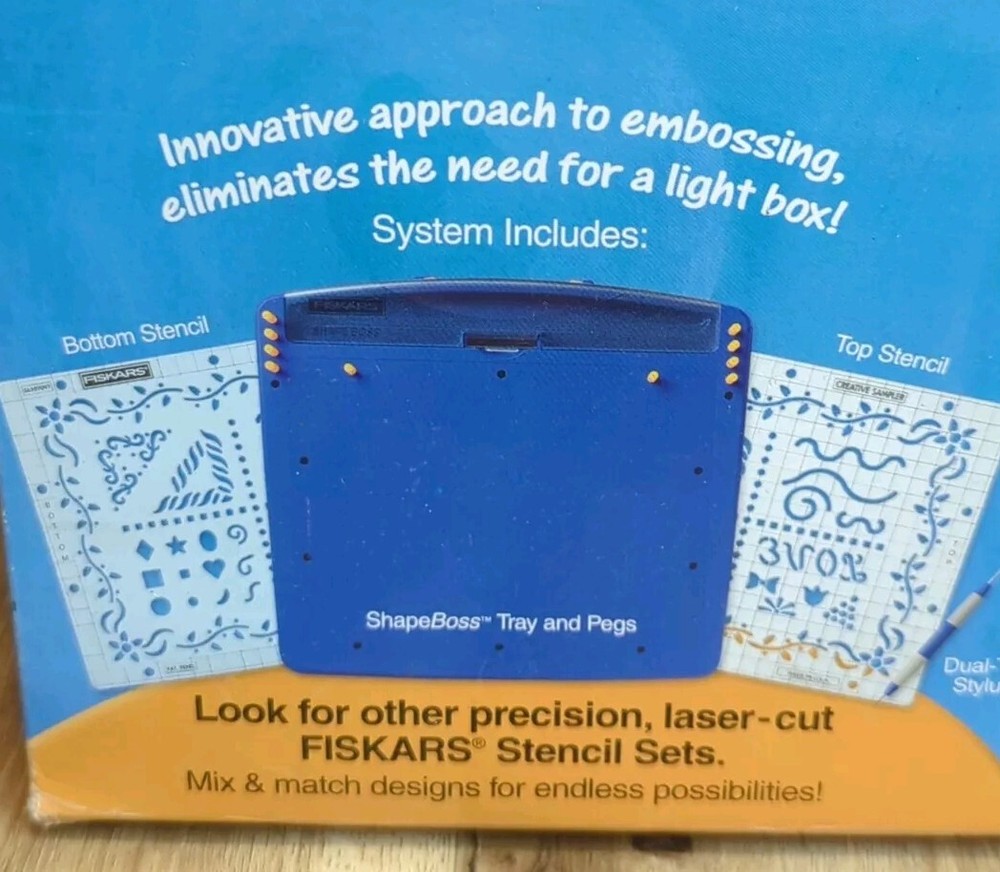 NIB FISKARS Shape Boss Ultimate Embossing System CREATE PROJECTS 3 EASY STEPS