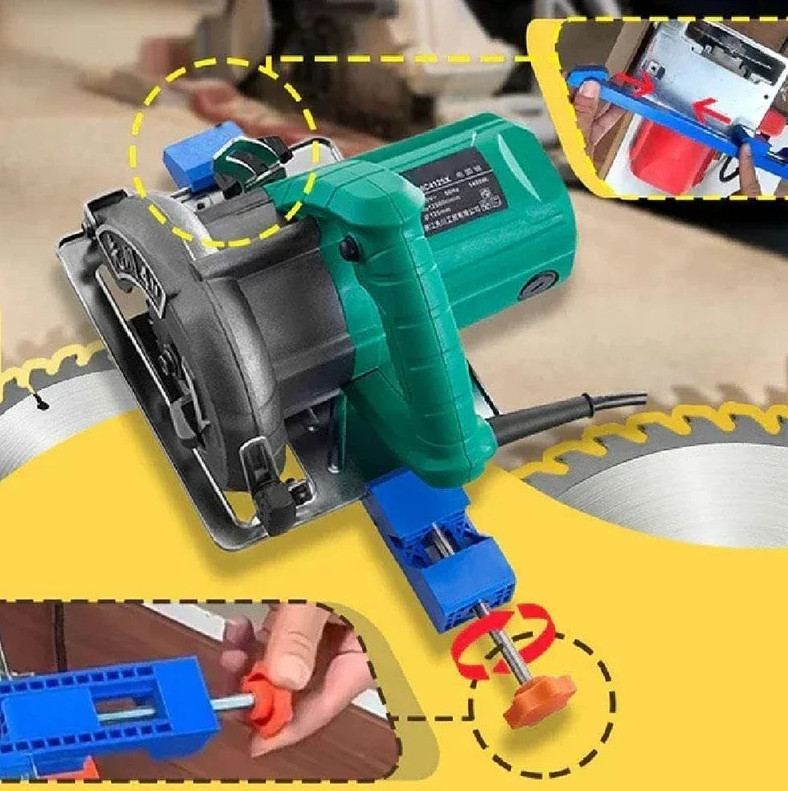 1pc Plastic Adjustable Circular Saw Base Guide Rail Positioning Clamp - NEW