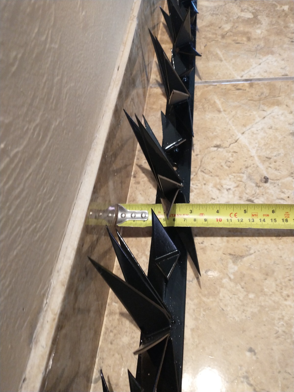 5 pc Steel Security Wall Spikes, Anti-Climb Metal 16.25 ft long total, 4" tall