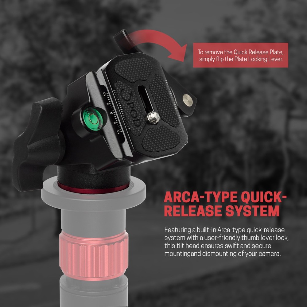 3Pod Tilt Head with Arca-Type Quick Release and Lever-Lock Clamp