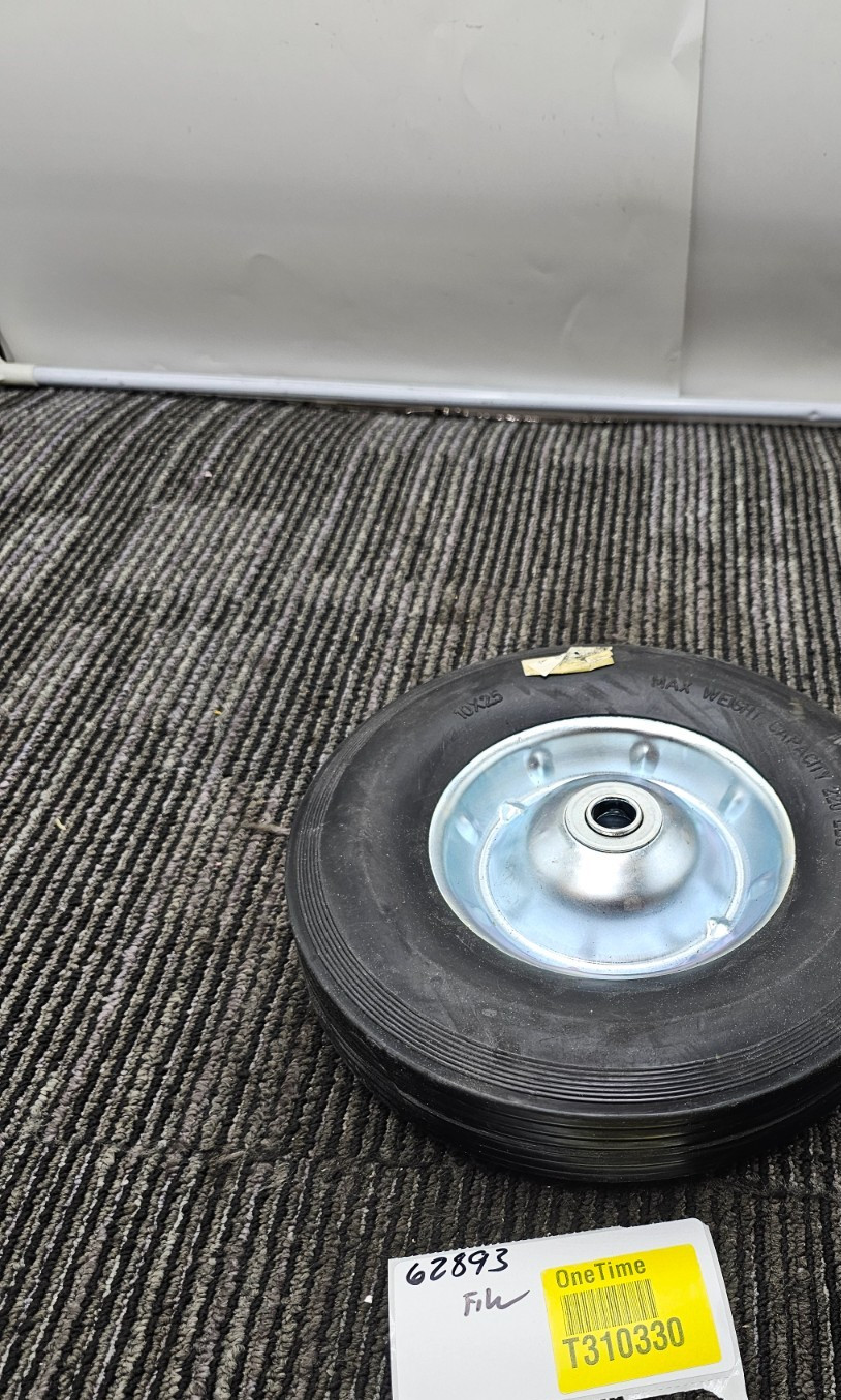 (QTY 2) 10x2.5 Solid Rubber Wheel Tire 5/8 Bore Hard Snow Blower Dolly Cart