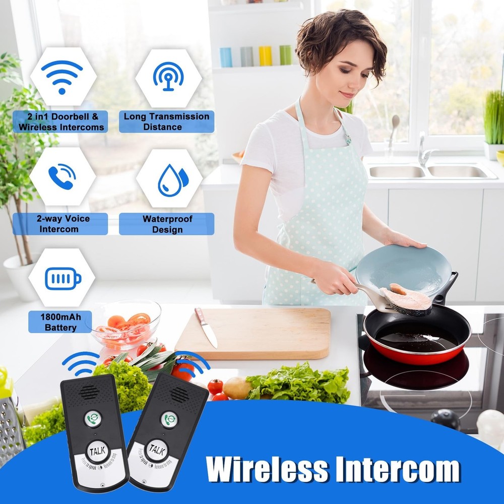 Intercom System for Home, 2 Way Voice Intercom Wireless, Home Intercom System...