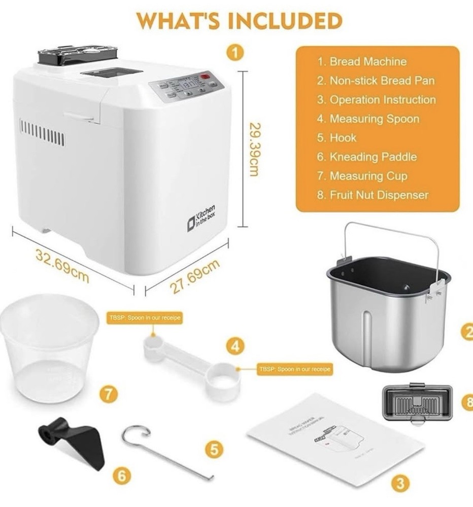 2lb Bread Machine with Auto Fruit Nut Dispenser