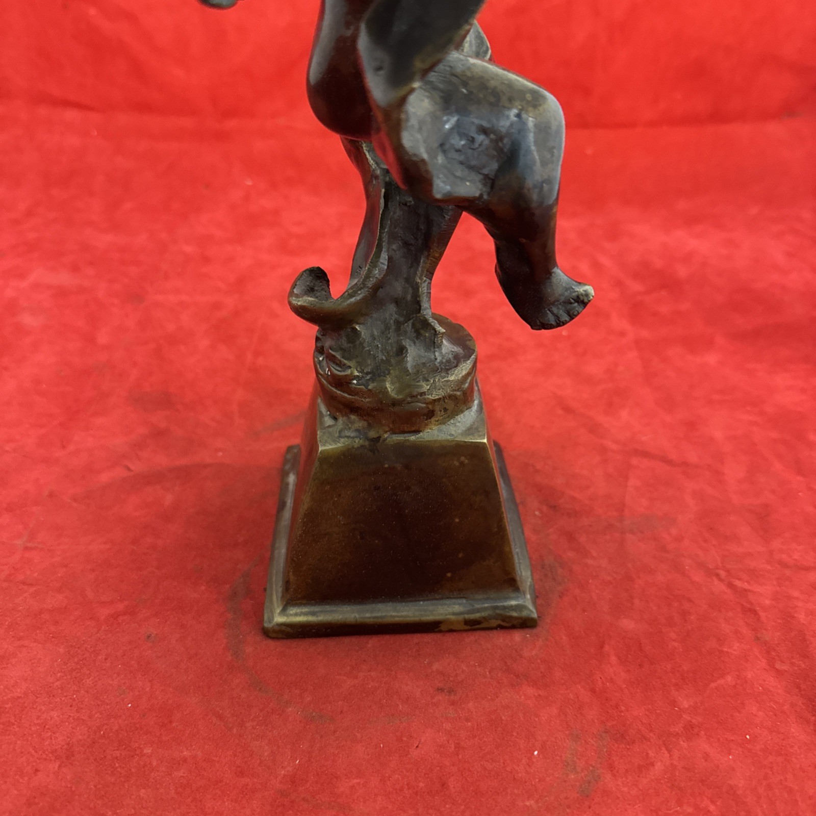 Bronze Cherub Angel Boy Playing Violin 12.5” Tall Heavy