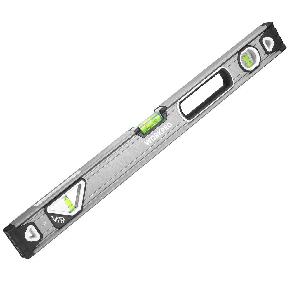 WORKPRO 24" Spirit Level Bubble Level w/3 Bubbles Double View Vertical Site Tool