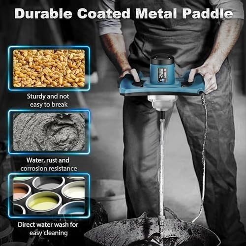 Concrete Cement Electric Mixer Machine 2400W with 6 Adjustable Speed, Handheld E