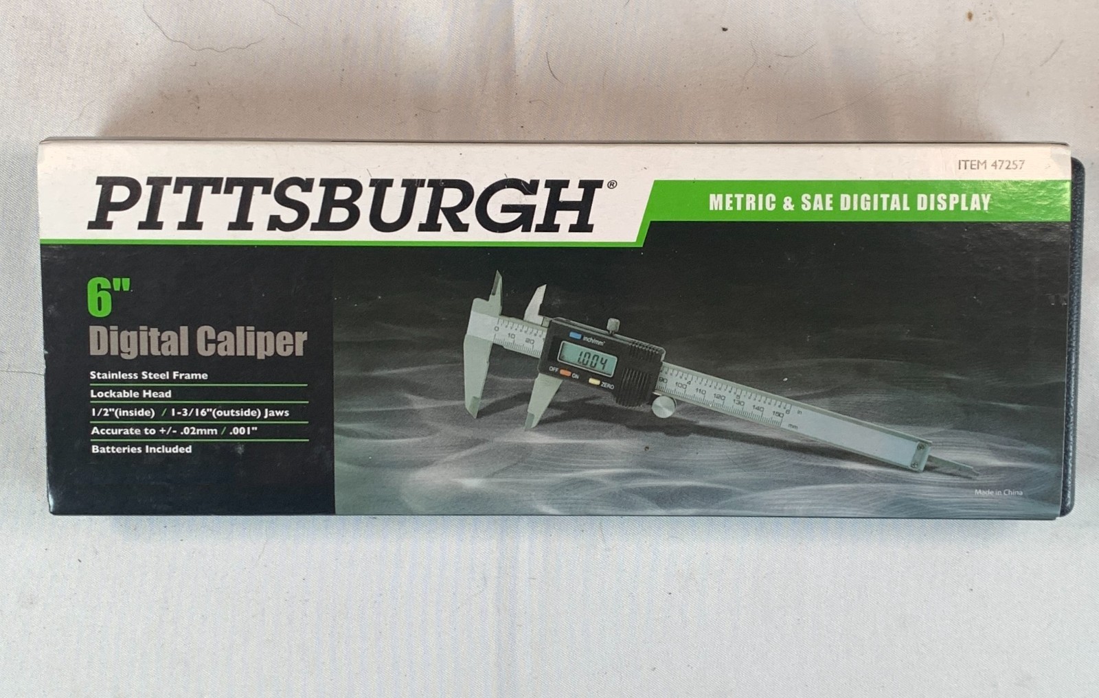 0-150 mm 6" Digital Caliper Stainless Steel LCD w/ case & extra battery