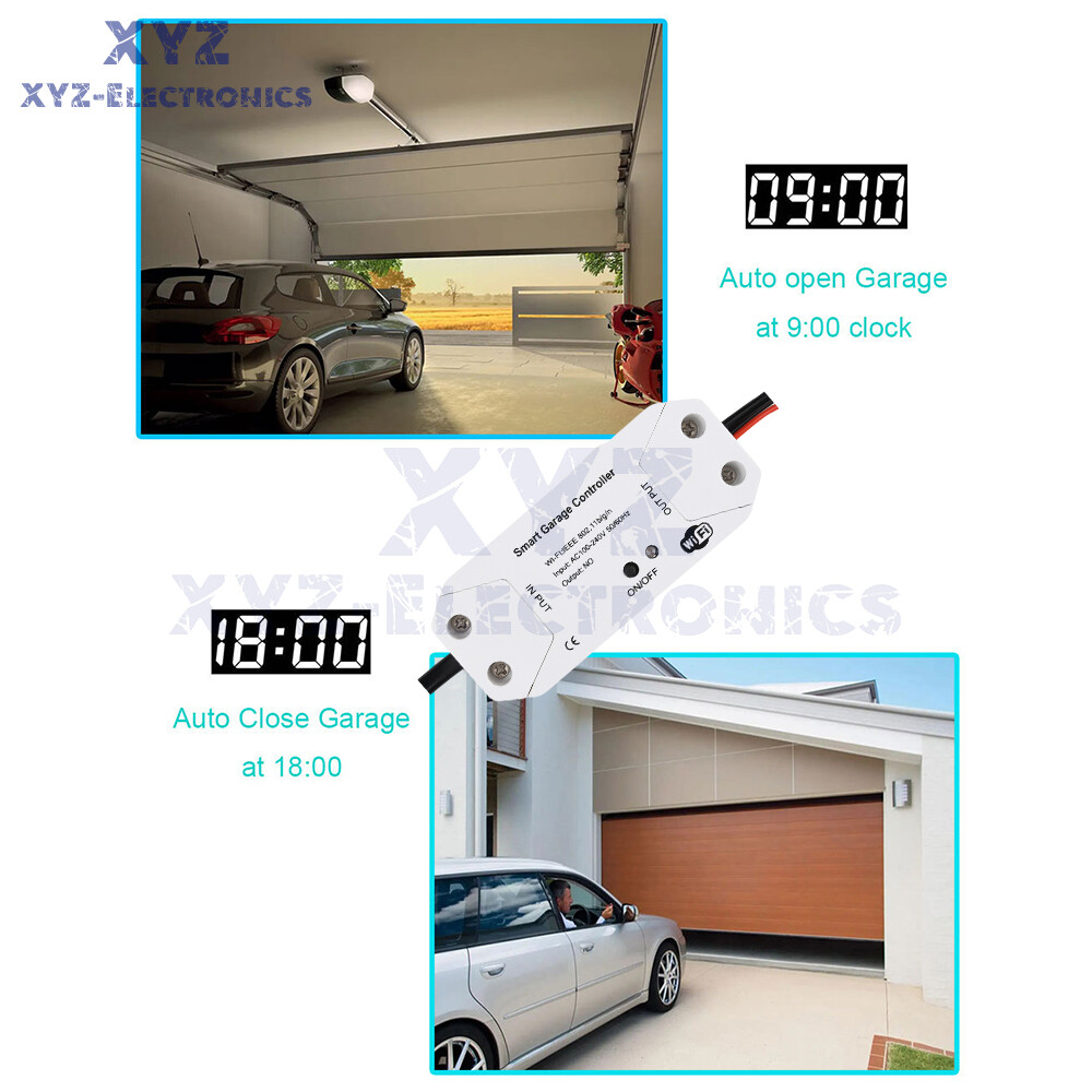 WiFi Smart Garage Door Opener Wireless APP Remote Controller Timer Voice Control