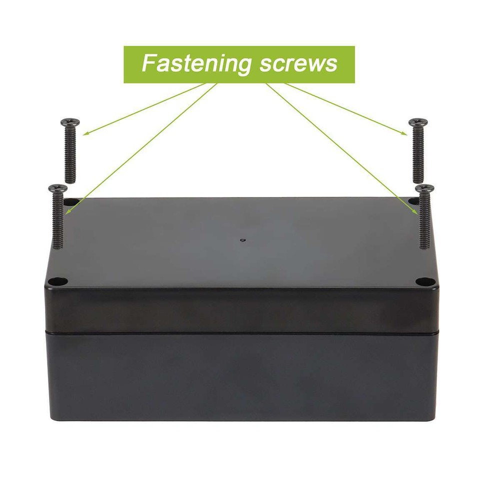 Waterproof Black Plastic Project Enclosure DIY Electrical Junction Box Dustproof