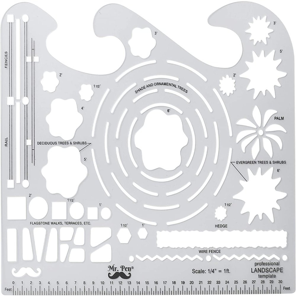 Drafting Landscaping Tools Drafting Ruler Shapes Drawing Stencils Engineering
