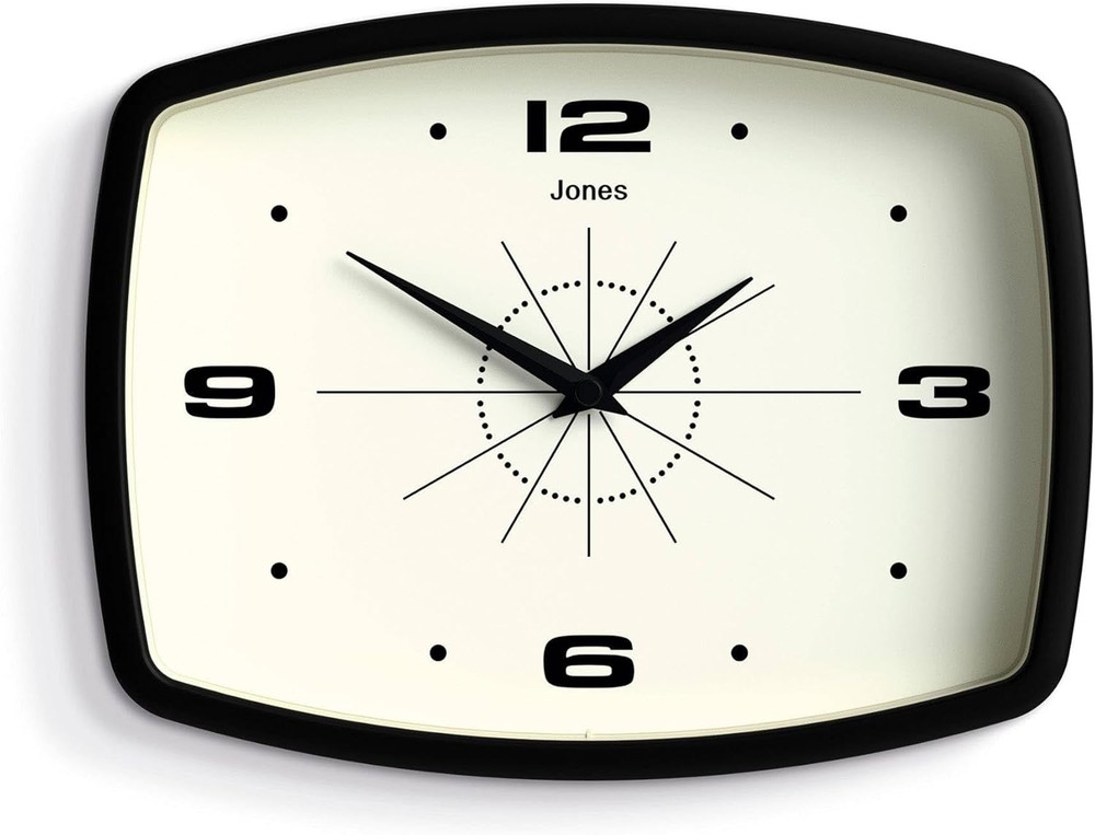 ® Movie Wall Clock | Rectangular Retro Clock | 10 Inch | Black | Cool Mid-Centur