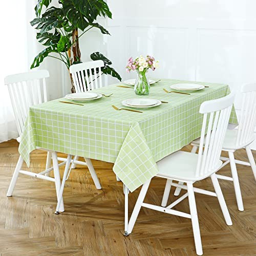Rectangle Plastic Tablecloth, 100% Waterproof 54" x 120" (Rectangular) Green