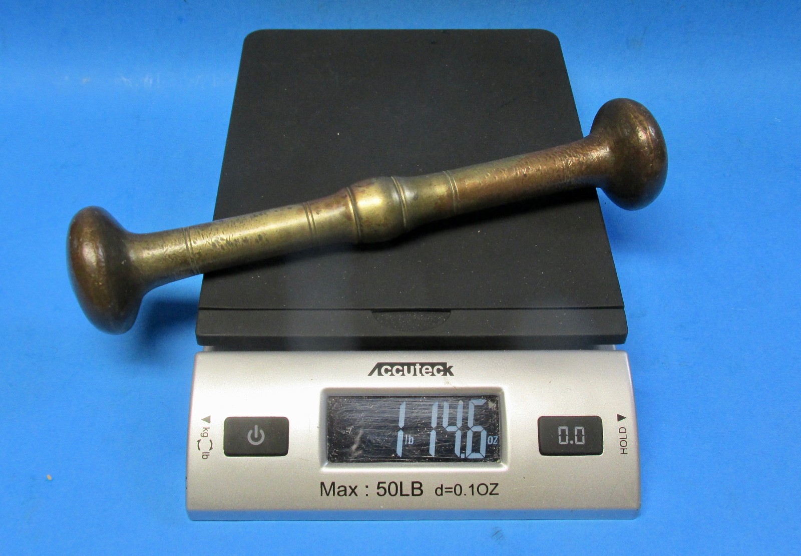 Antique Brass / Bronze Mortar Pestle Pharmacy Apothecary Heavy Solid 1 lb 15 oz