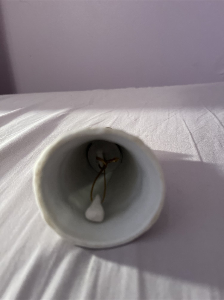 Ceramic Christmas Bell with Mouse and Wreath
