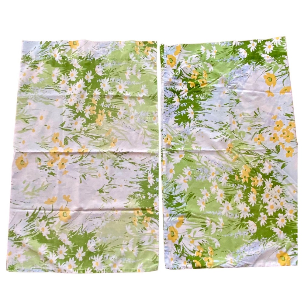 Daisy Pattern Bed Bedroom Spread & 2 Pillow Case Set Flower Handmade READ
