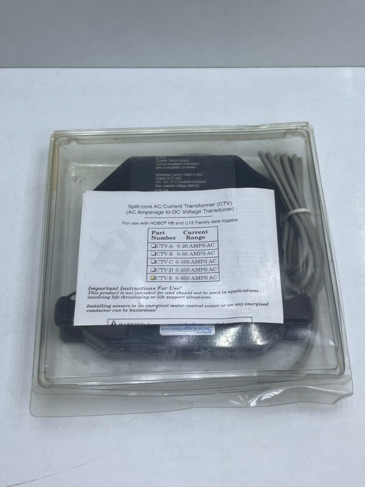 ONSET CTV-E 0-600 AMPS AC SPLIT-CORE AC CURRENT TRANSFORMER