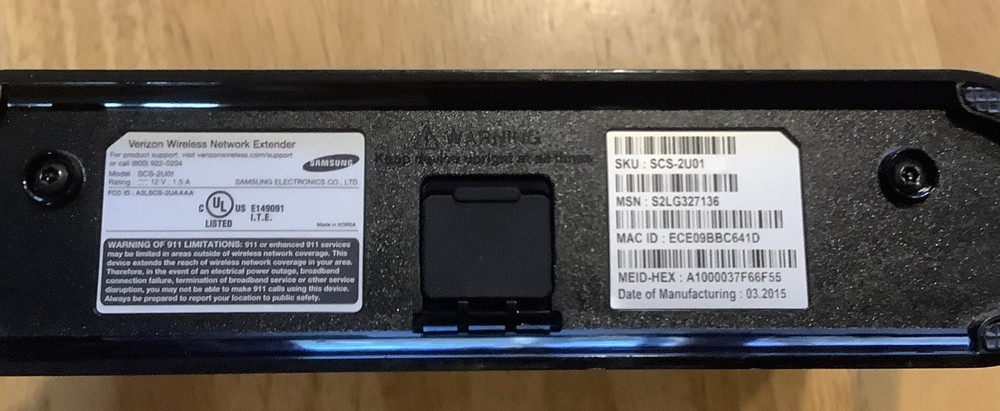 Pre Owned Samsung Verizon Wireless Network Extender Model SCS-2U01