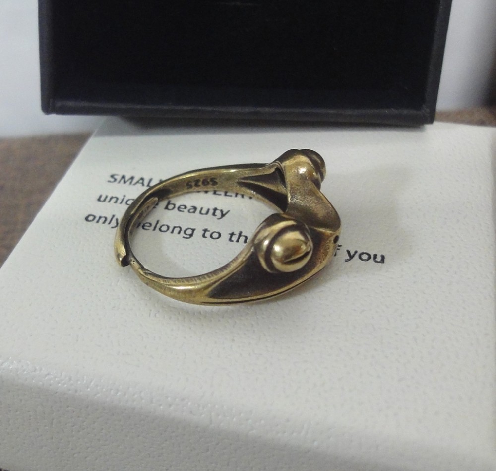 Retro Brass Frog Toad Statue Adjustable Ring US Size 6-8