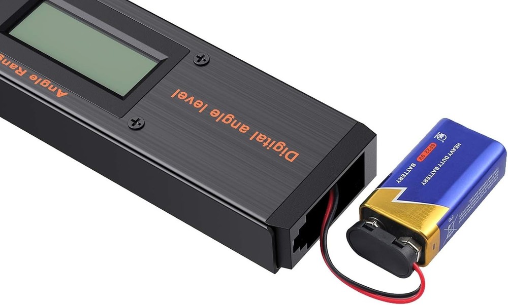 Backlit LCD Digital Protractor for Measuring Angles with Horizontal Bubble Level