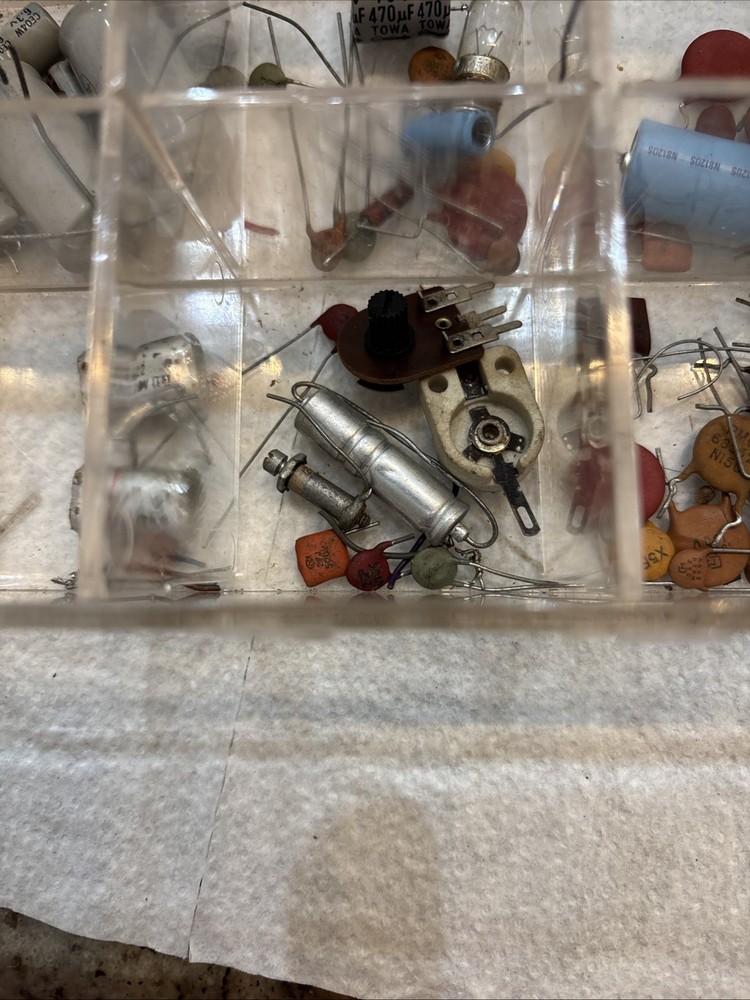 Vintage Capacitors Lot Ceramic Electrolytic Assorted Untested