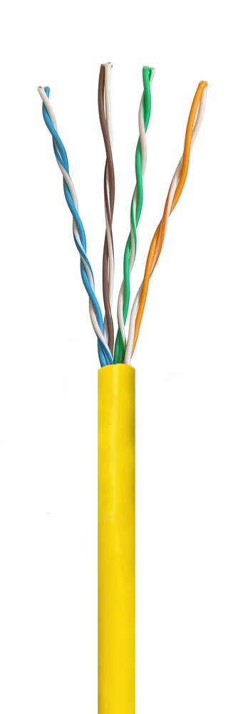Voltive Cat5e Riser (CMR) Ethernet Cable - UTP, OFC, 1000FT, Yellow