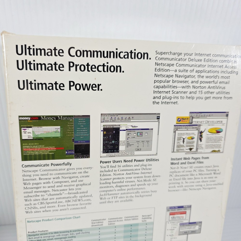 New Netscape Communicator Deluxe - Inet Acc Version 4 Windows PC CD Big Box