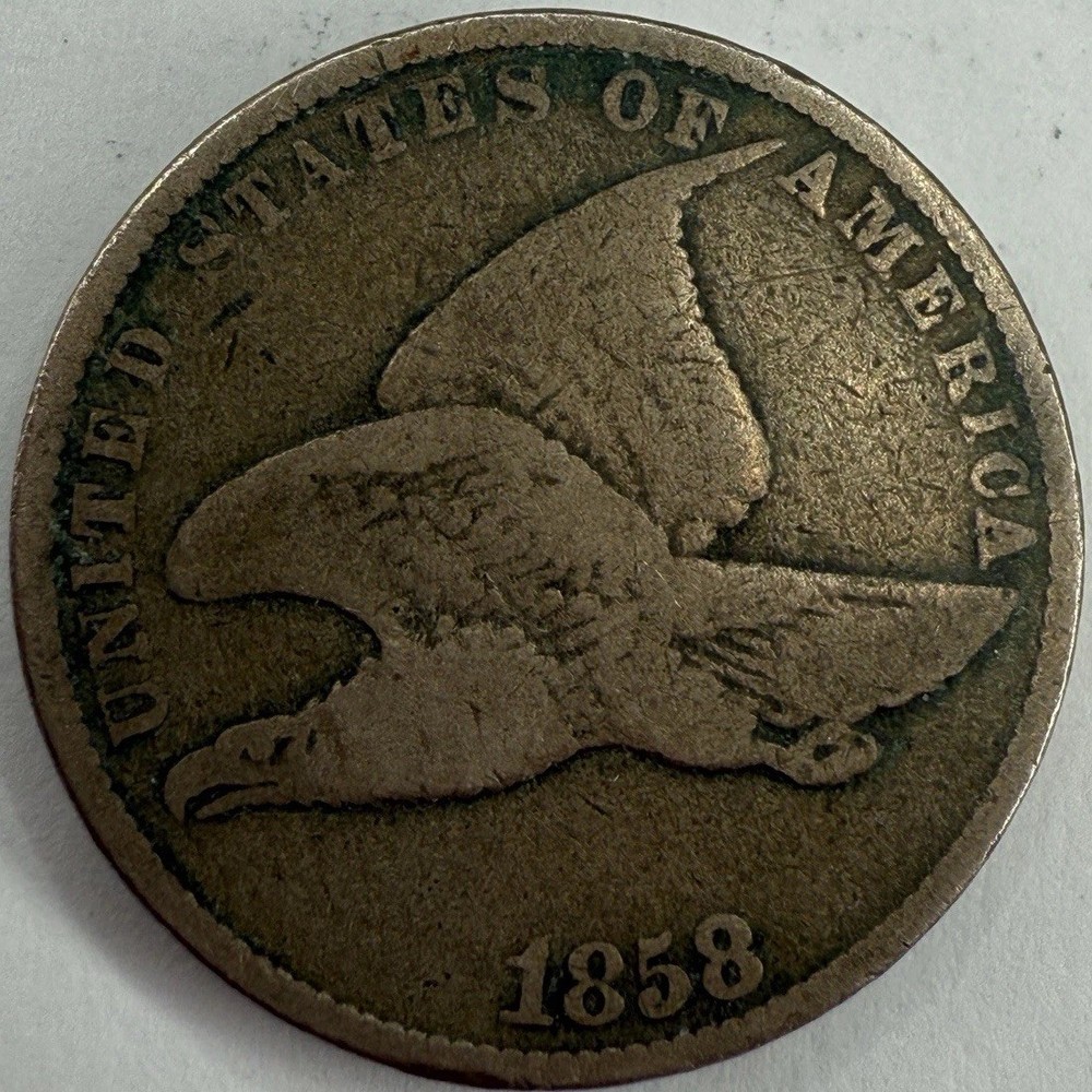 1858 Small Letters Flying Eagle Cent Exact Coin Imaged #FLY84