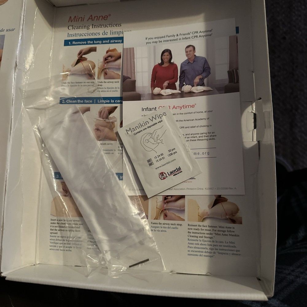 CPR Anytime Family And Friends Personal Learning Program Face Dummy Open Box