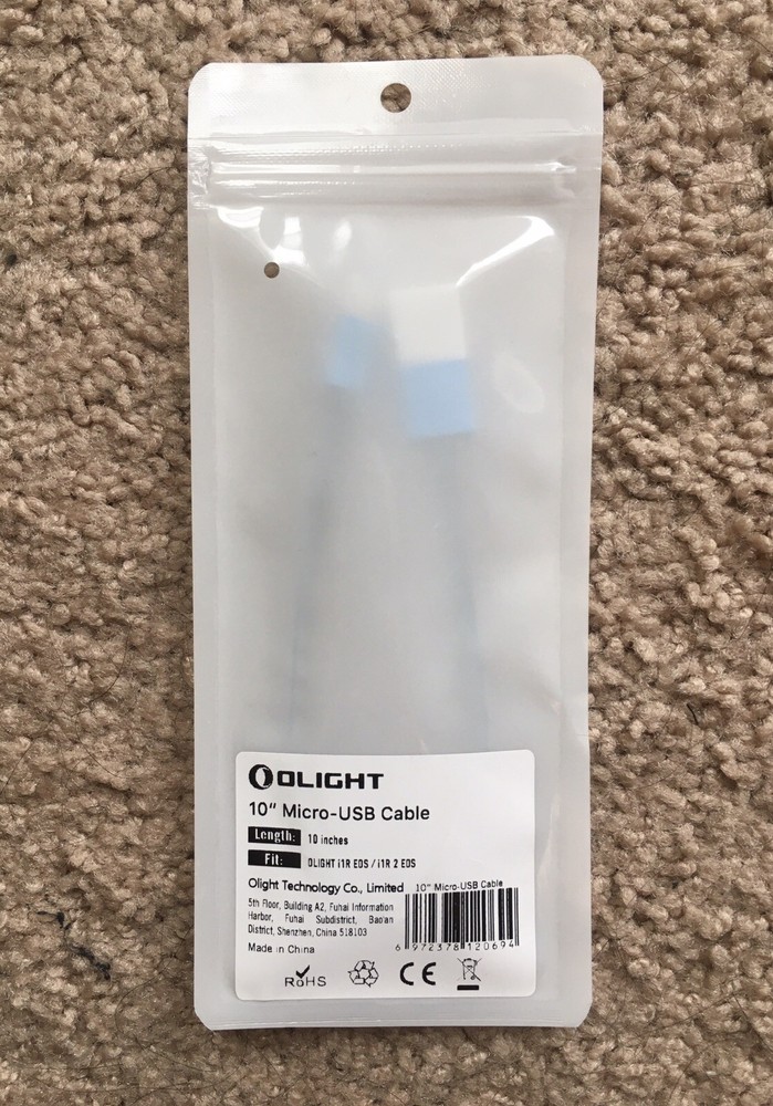 Olight 10” Flashlight MicroUSB Cable