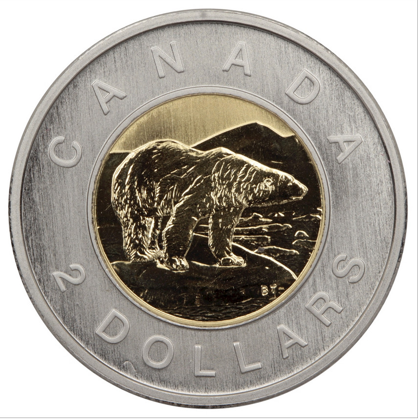 Canada $2 DOLLARS 2003 Old Effigy Polar Bear Specimen Mint UNC