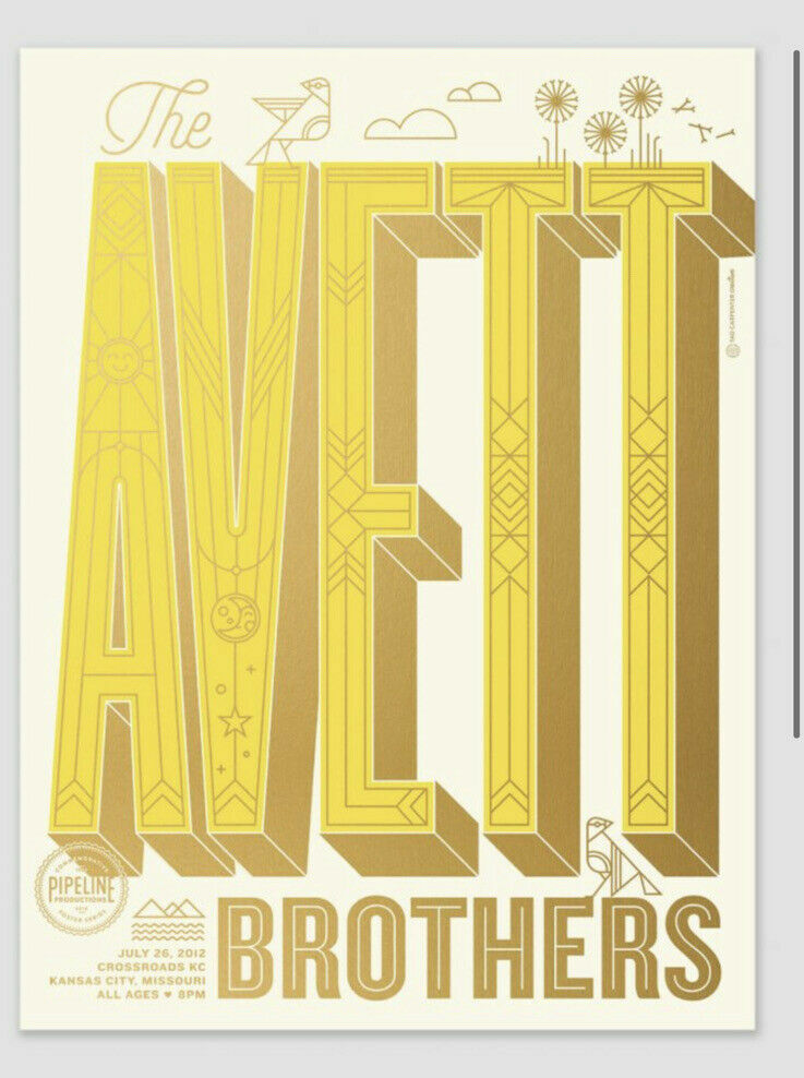 THE AVETT BROTHERS POSTER 2012 Kansas City MO SIGNED AP SUPER RARE Ships Today