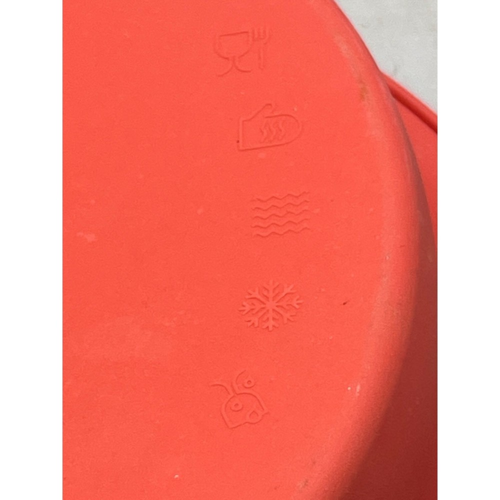 Tupperware silicone pie cake container baking freezing handles red 10x2 READ