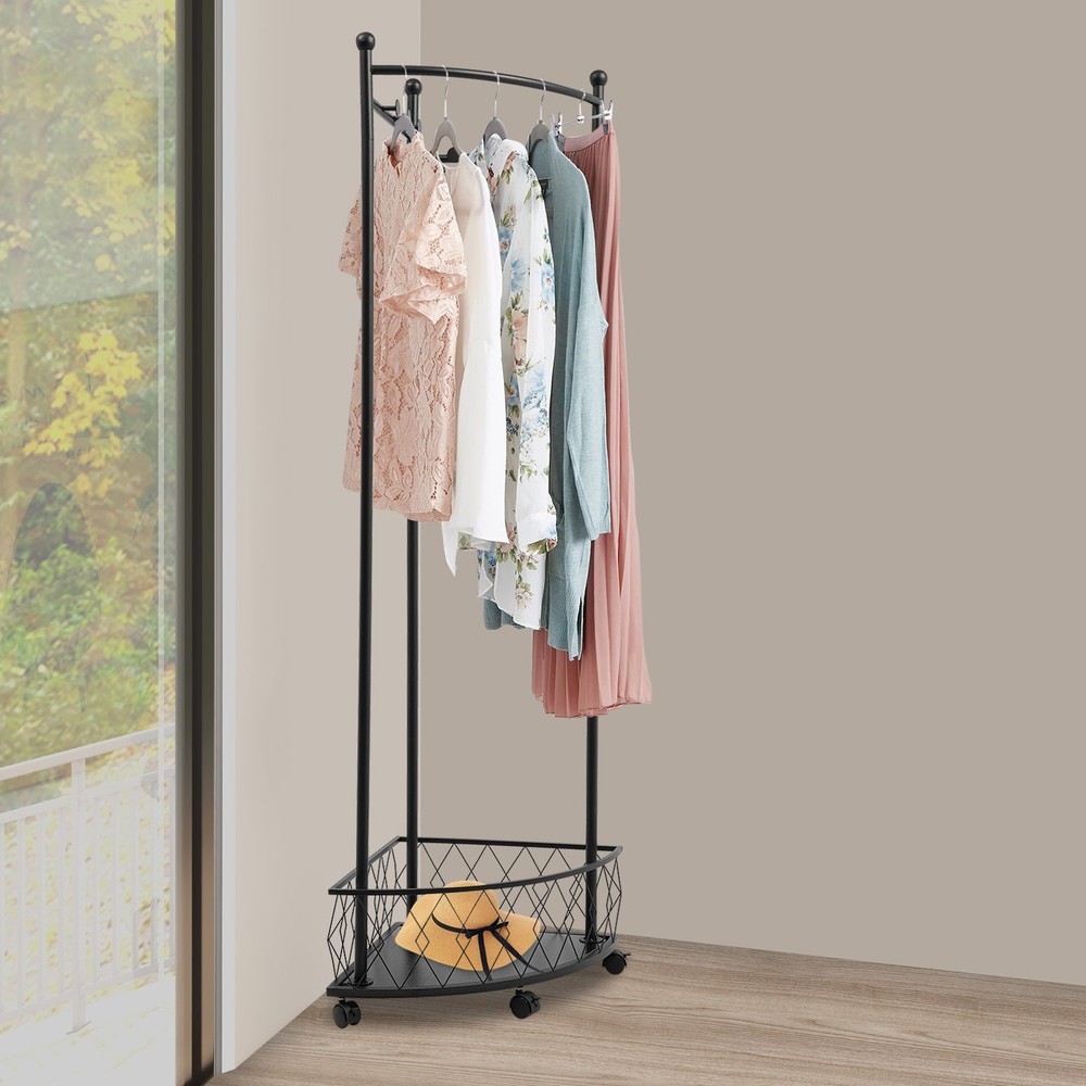 Corner Clothes Rack, Coat Storage Rack, Floor Standing Clothes Rack