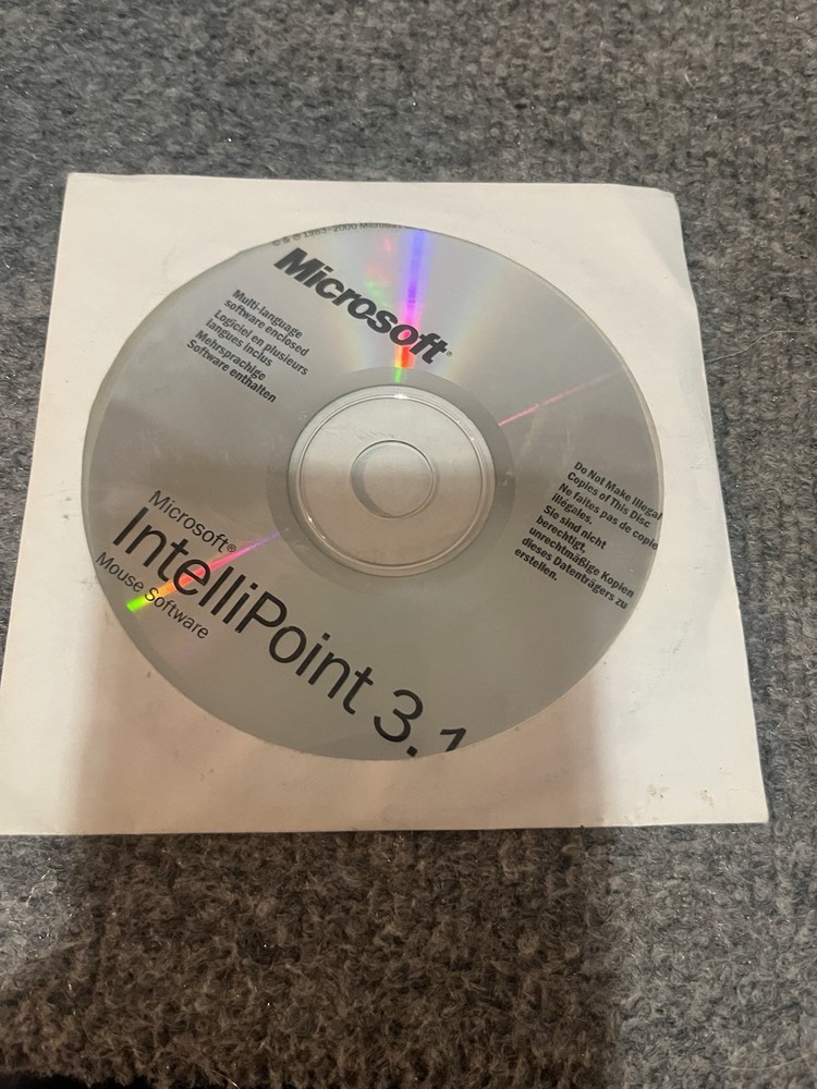 2000 Microsoft Intellipoint Mouse Software CD ROM