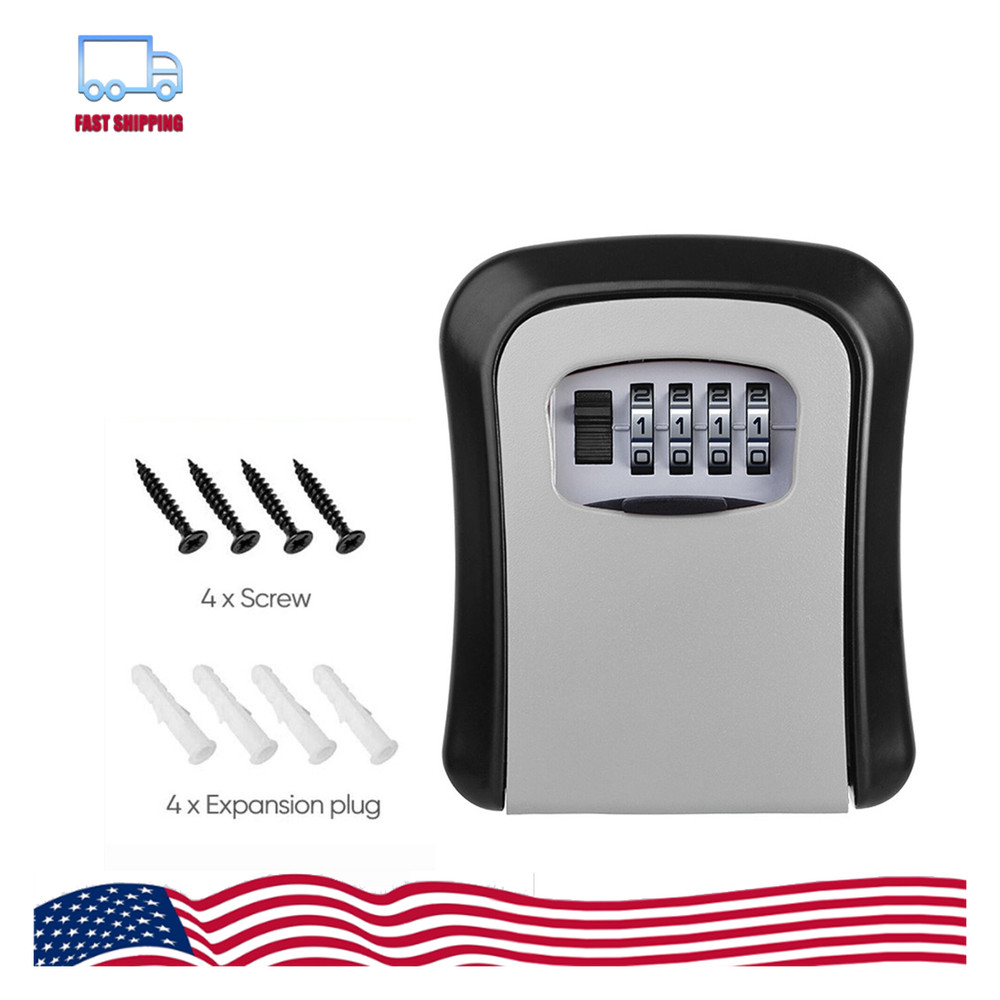 4 Digit Key Safe Lock Box Combination Wall Mount Security Storage Case Organizer