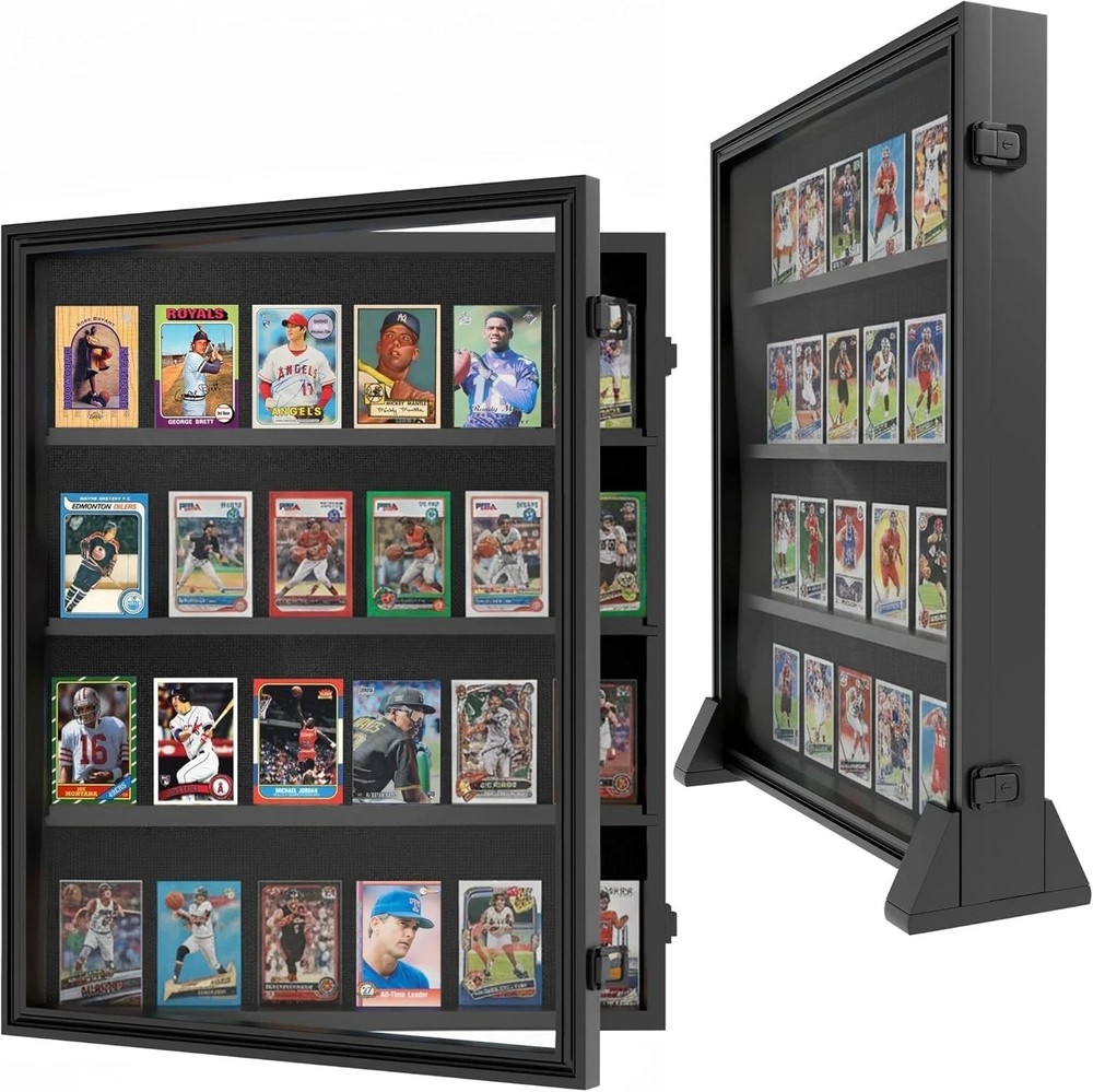 24 Graded Card Display Case, Baseball Card Display Stand, UV Protection, Stor...