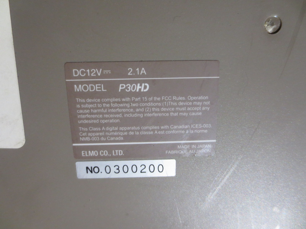 Elmo P30HD Visual Presenter HD Document Camera HDMI USB