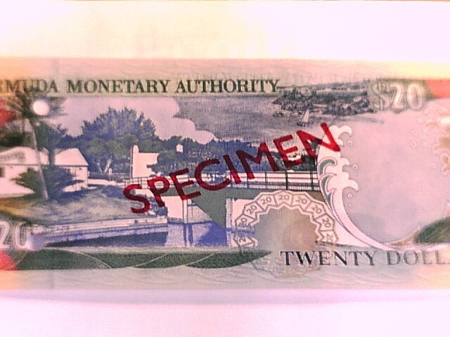 Bermuda 2000 Twenty Dollar SPECIMEN note Choice Crisp Uncirculated.