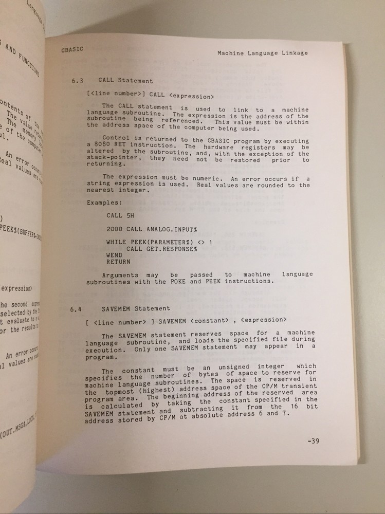 Vintage 1980 Compiler Systems CBASIC A Reference Manual Version 2