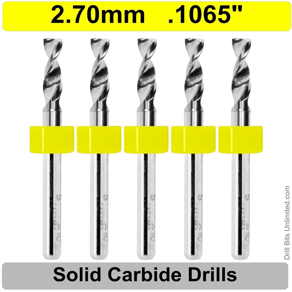 2.70mm Solid Carbide Drill Bit – 5 Pack – CNC – Factory Resharpened