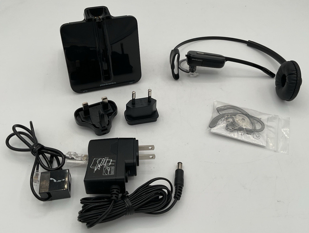 Plantronics C054A Wireless Headset System DECT COMPLETE CLEAN Fast Free Shipping