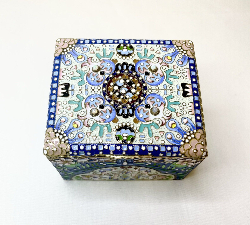 Antique Russian Silver Enamel Box