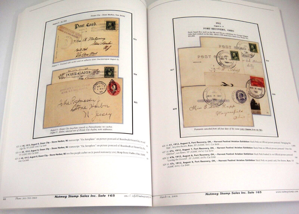 Nutmeg Stamp Auction Catalog 2008 Aerophilately US Airmail Flights