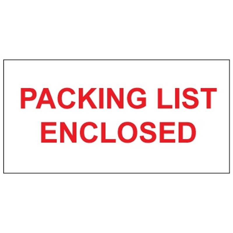 2" x 3" Packing List Enclosed Labels (500 per Roll)