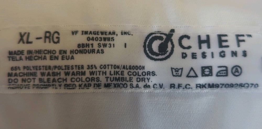 New Chef Designs Size XL - RG